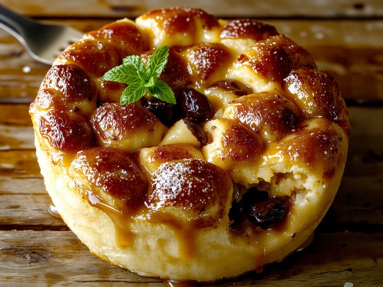 stale bread baked golden custard