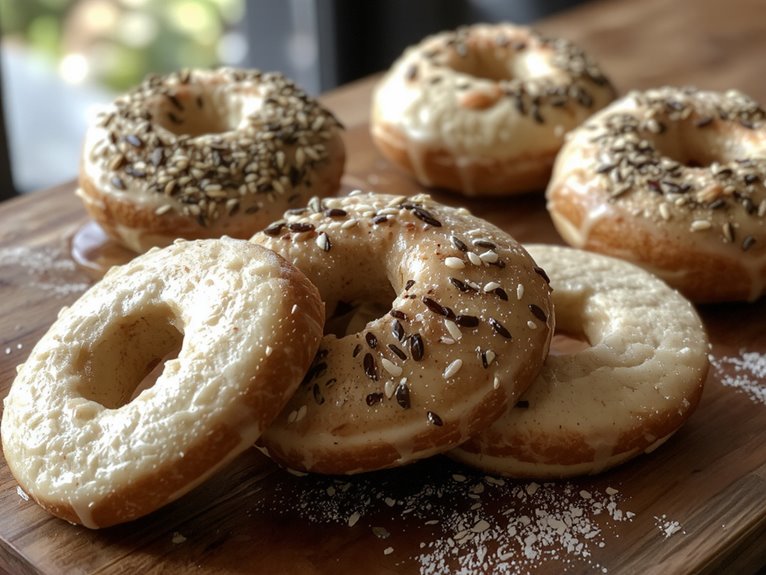 tangy chewy sourdough bagels