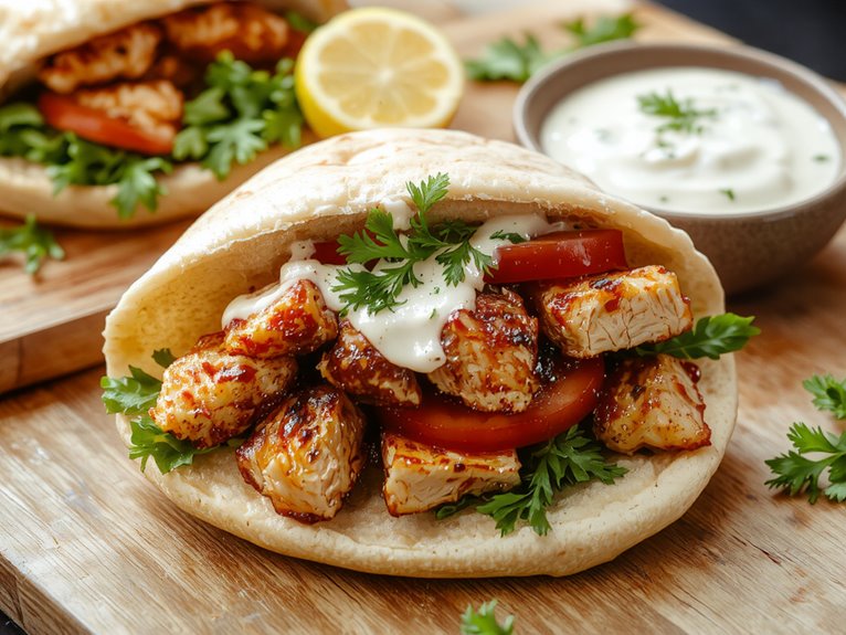 authentic mediterranean chicken gyro