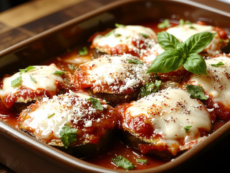 baked eggplant parmesan dish