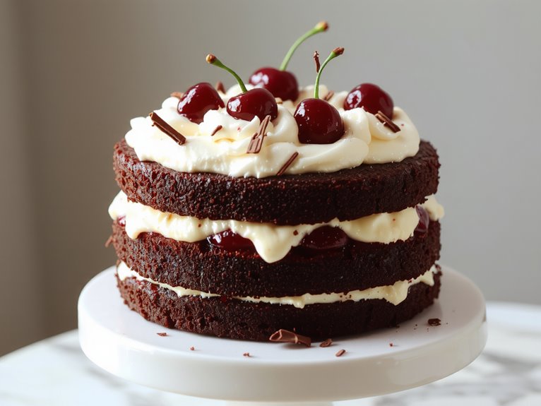 chocolate cherry layered dessert