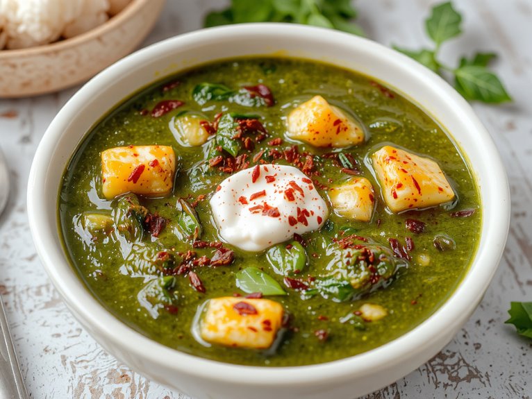 creamy indian spinach curry