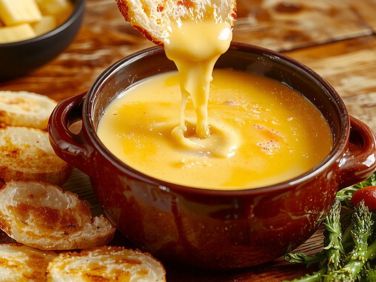creamy swiss cheese fondue