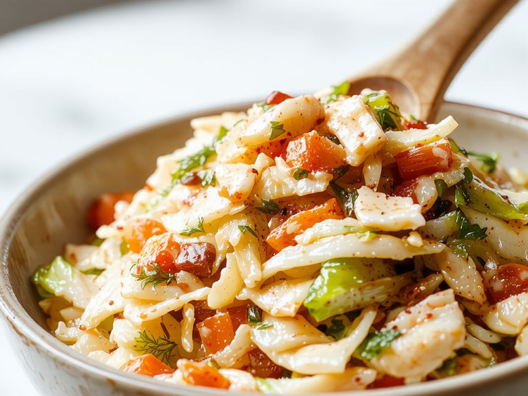 crisp creamy tangy coleslaw