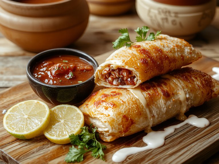 crispy fried beef wrap