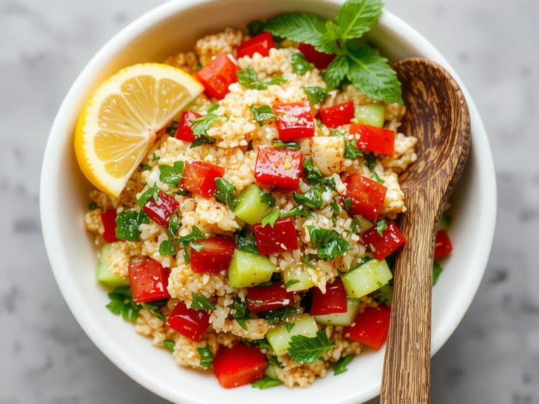 fresh herb salad dish