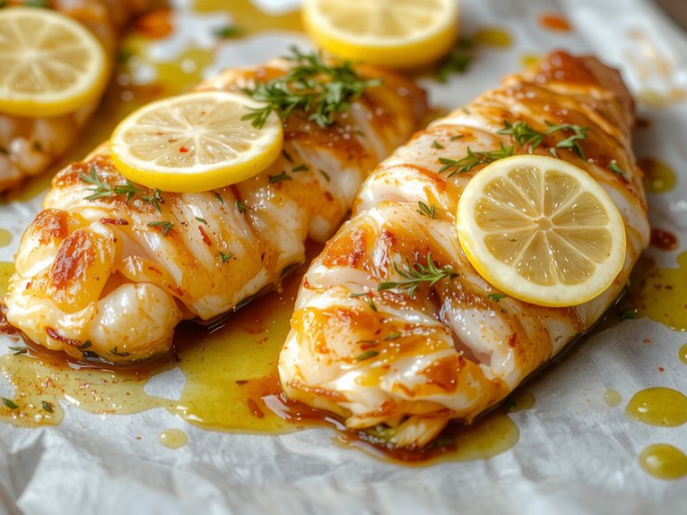 fresh homemade branzino dish