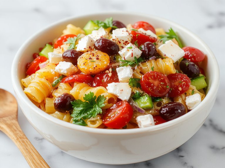 fresh mediterranean pasta salad
