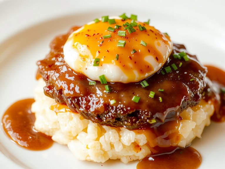 hawaiian rice burger dish