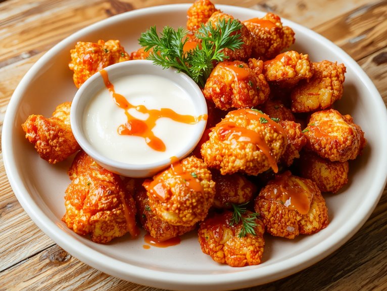 spicy crispy cauliflower bites