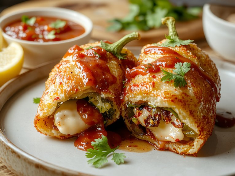 stuffed fried cheese peppers