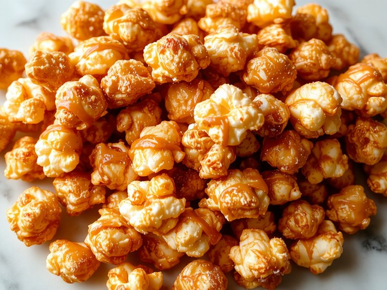 sweet crunchy caramel popcorn