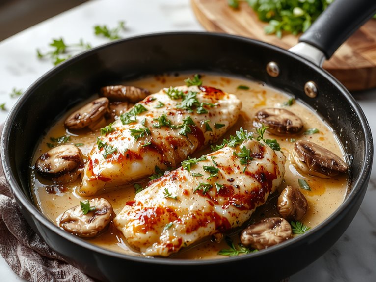 creamy mushroom chicken dish