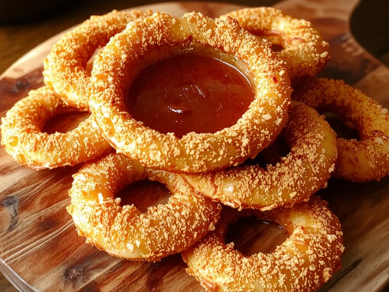 crispy golden onion rings