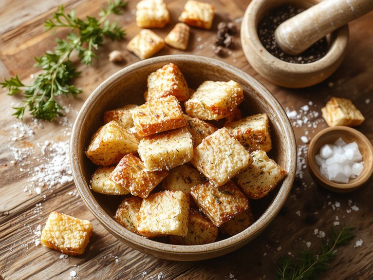 crispy seasoned bread cubes