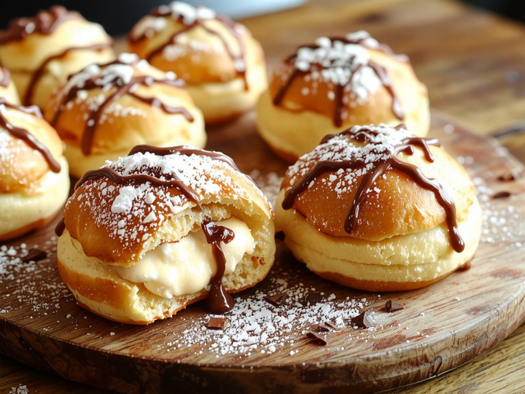 delicate french cream pastries
