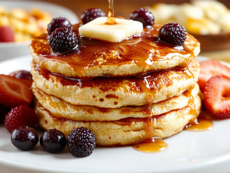 fluffy golden breakfast pancakes