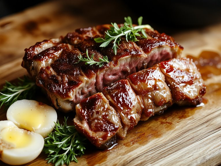 perfectly seasoned tender steak