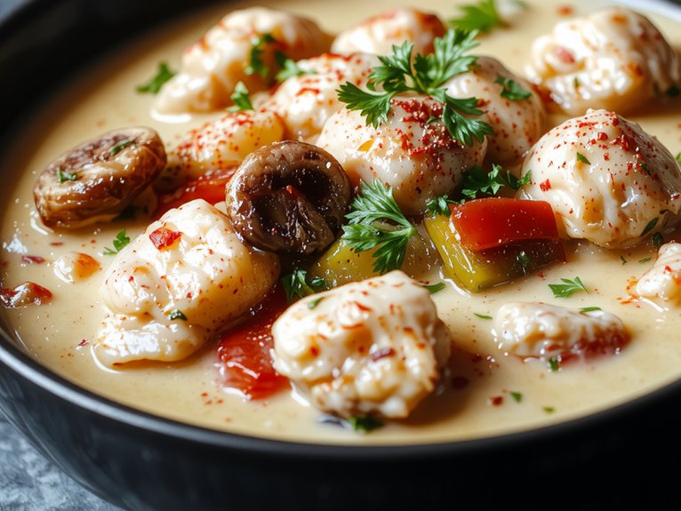 creamy chicken mushroom dish