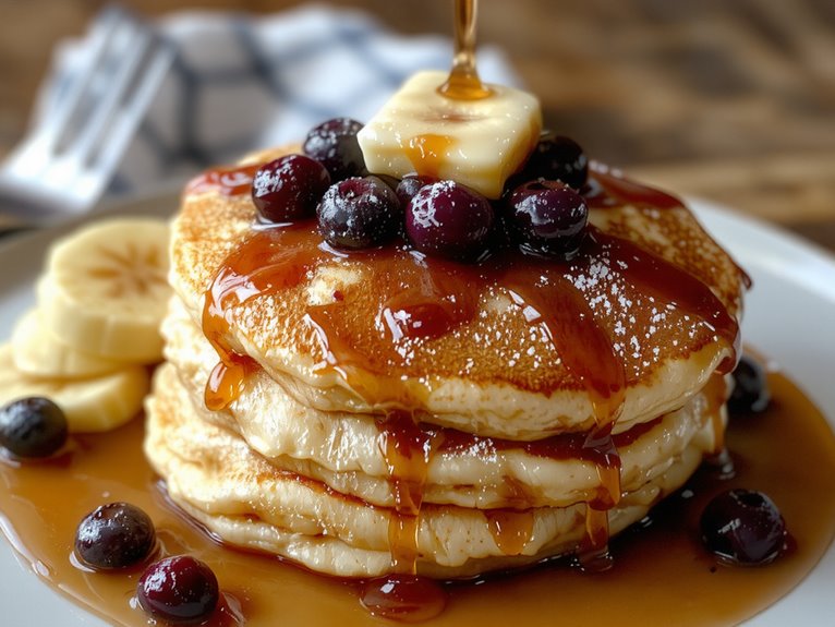 fluffy homemade breakfast pancakes