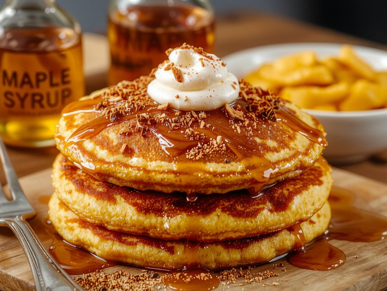 fluffy spiced pumpkin pancakes
