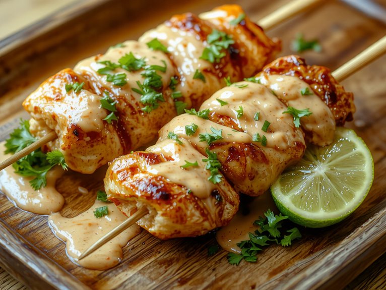 grilled chicken with peanut sauce