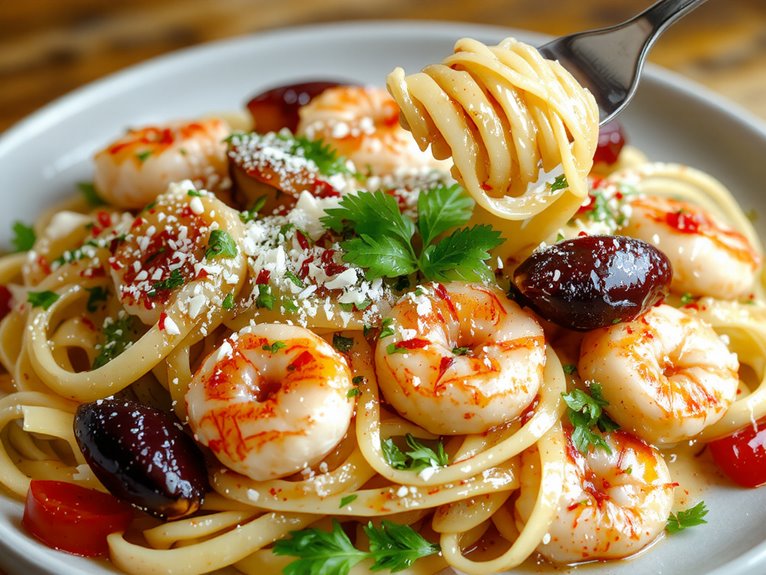 savory seafood pasta dish