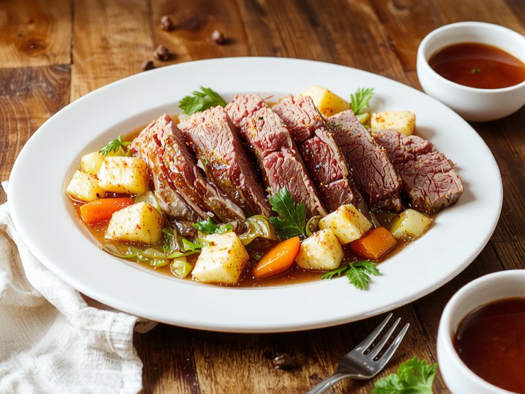 slow cooked corned beef cabbage