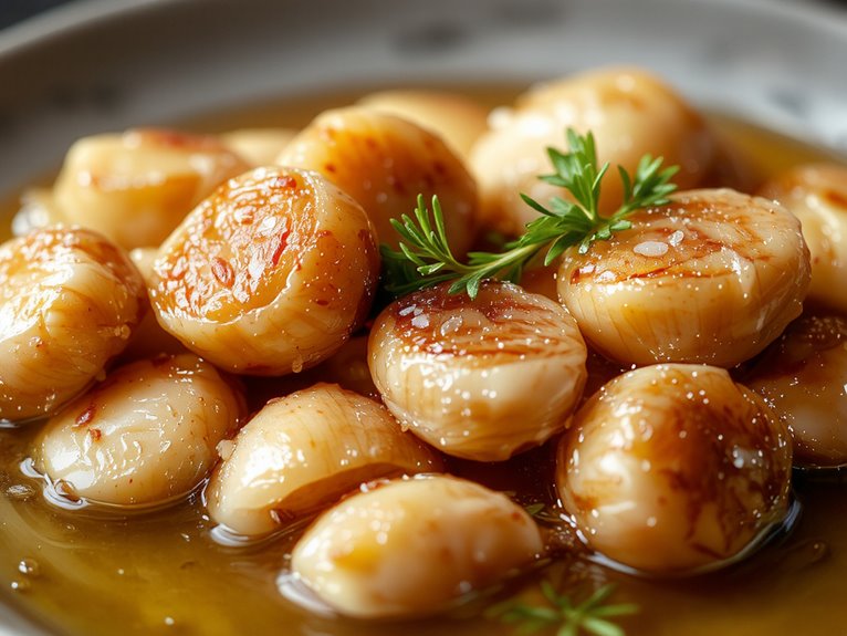 slow cooked garlic cloves