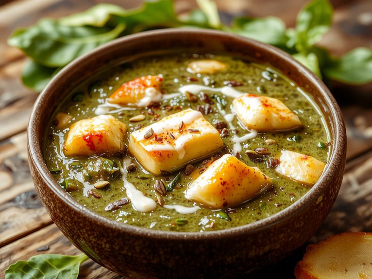 spinach cheesy indian dish